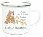 Preview: ♥ zauberhafte Tasse Emailletasse Bärchen Küken Danke... Name,  Wunschname, KITA Kindergarten, Einschulung, Dankeschön, Abschied, Jubiläum, Geschenk, Becher von Lüttentüddel